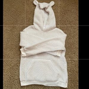 Fuzzy pj hoodie with polar bear ears